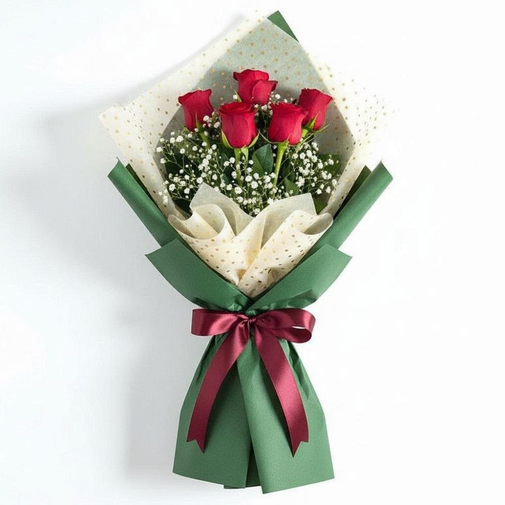 Букет цветов из: Розы в Среднем