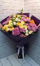 Букет цветов из:  Хризантемы и Розы #REPLACE_PRED# Среднем