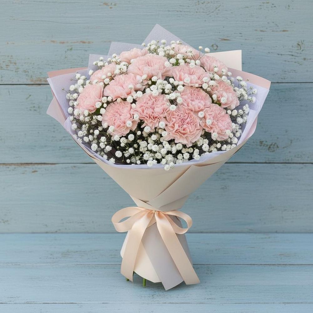 Букет цветов из: Гвоздики в Среднем