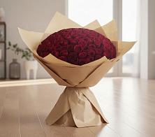 Букет 101 Красная роза в Среднем