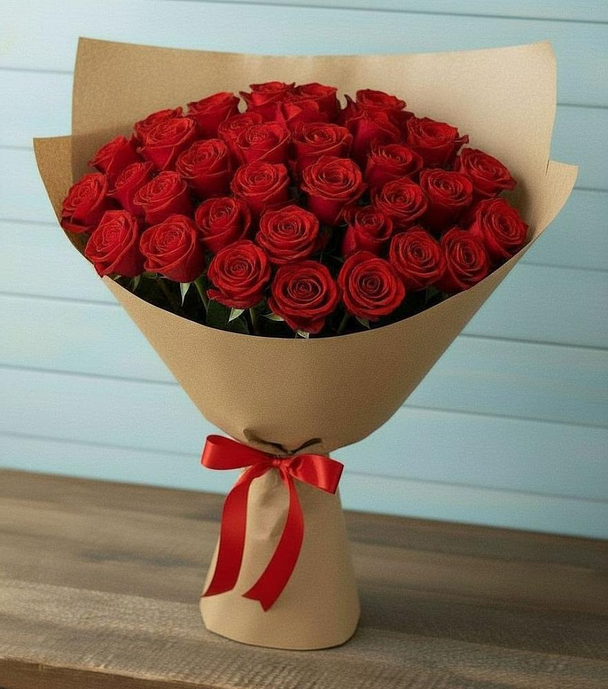 Букет Красные розы Милано в Среднем