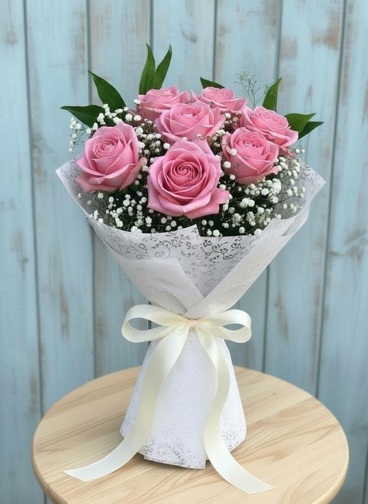 Букет цветов из: Розы в Среднем