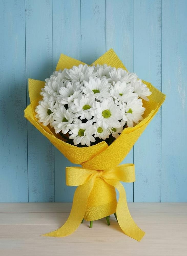 Букет цветов из: Хризантемы в Среднем