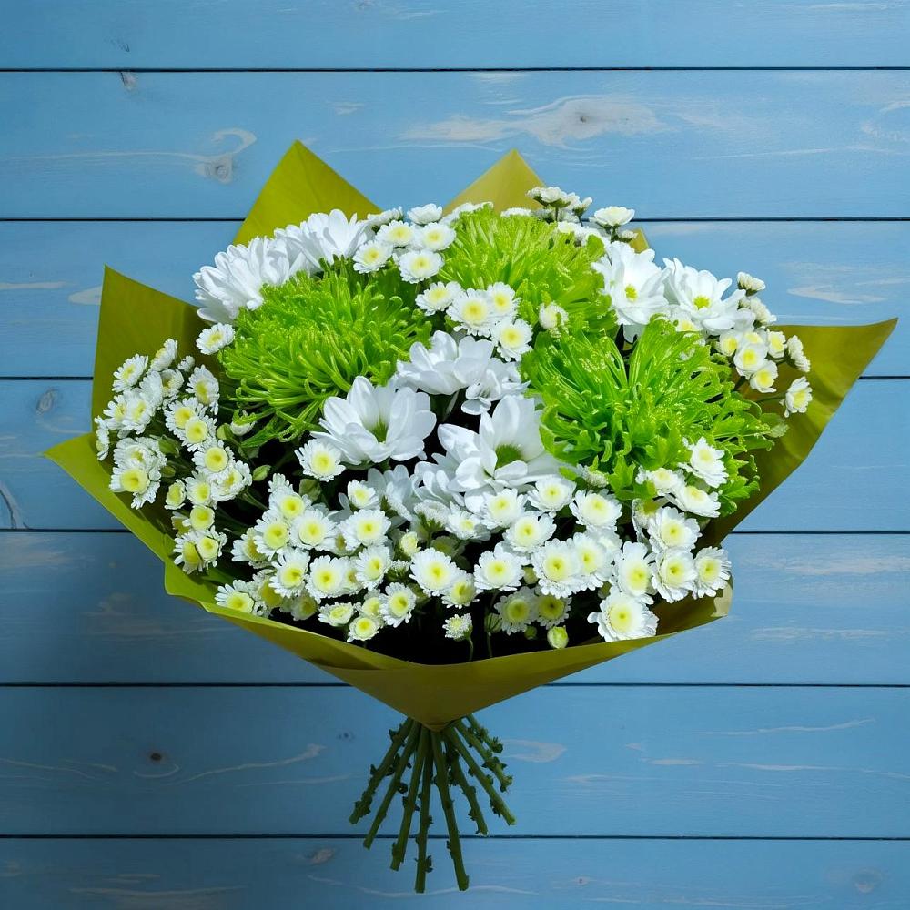 Букет цветов из: Хризантемы в Среднем