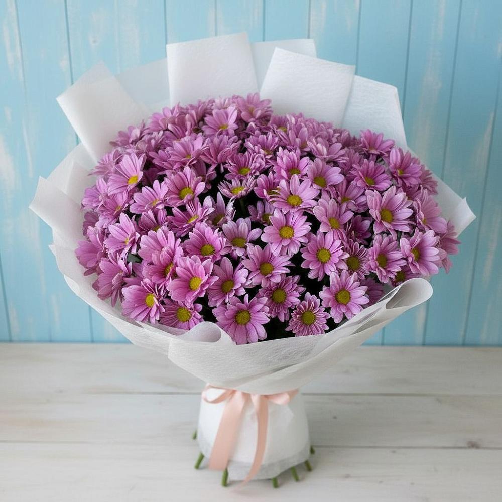 Букет цветов из: Хризантемы в Среднем