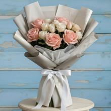 Букет цветов из:  Розы #REPLACE_PRED# Среднем