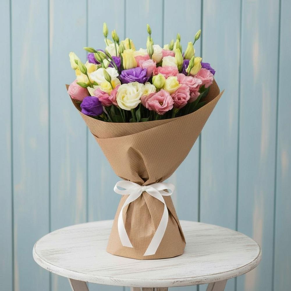 Букет цветов из: Лизиантусы в Среднем