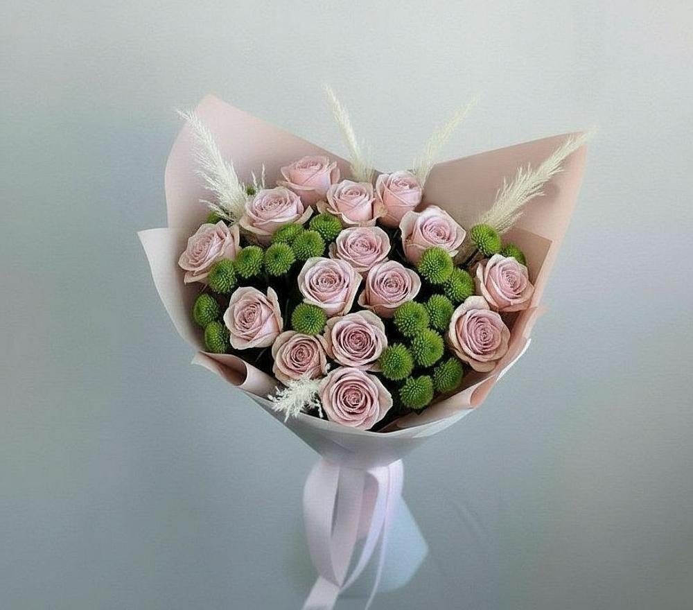 Букет цветов из: Розы и Хризантемы в Среднем