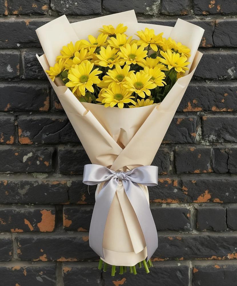 Букет цветов из: Хризантемы в Среднем
