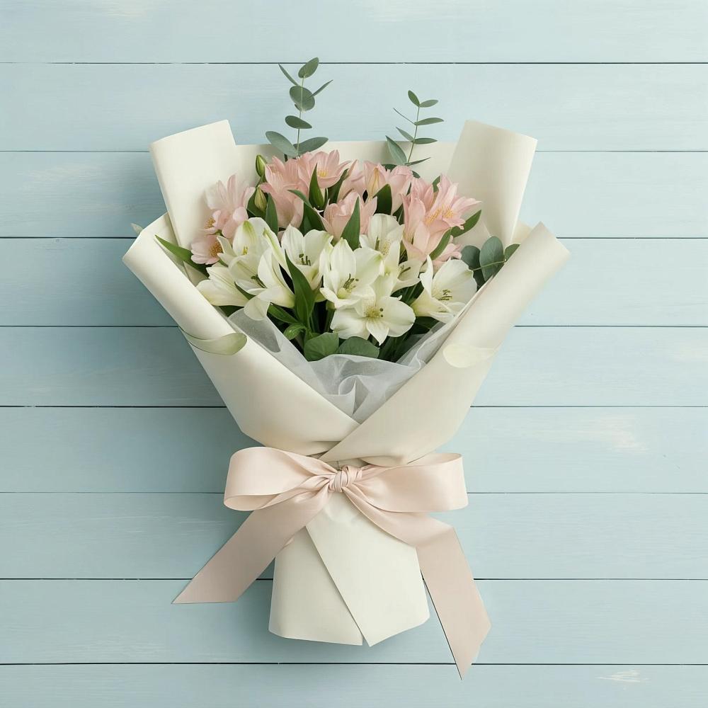 Букет цветов из: Альстромерии в Среднем