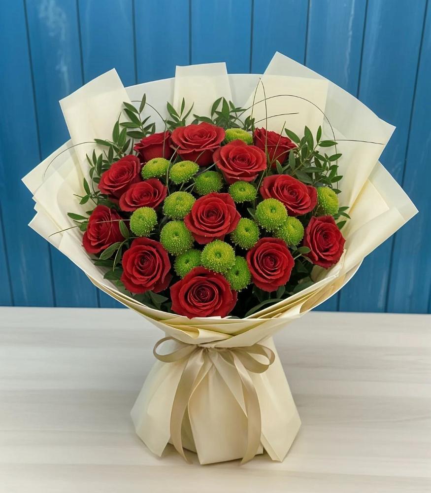 Букет цветов из: Розы и Хризантемы в Среднем