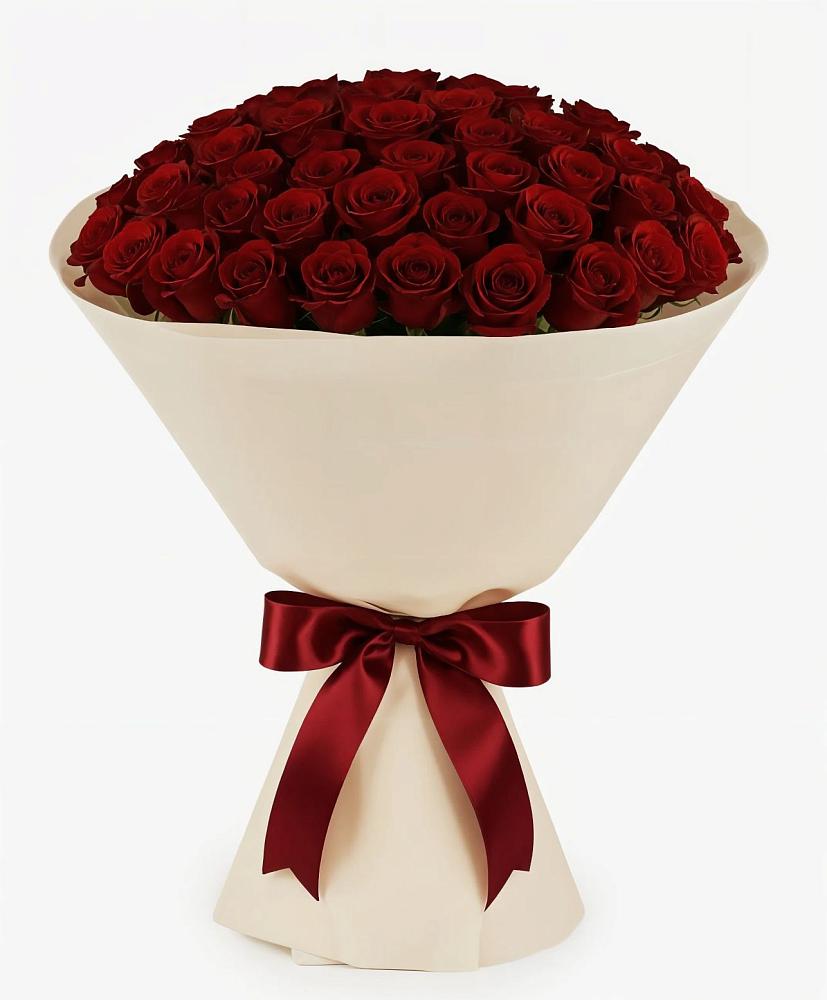 Букет 101 Бордовая роза Блэк Бакарра в Среднем